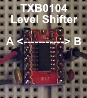 Voltage shifter to convert the 3.3V output to 5V