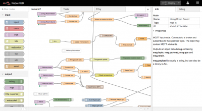 A typical Node-Red user interface